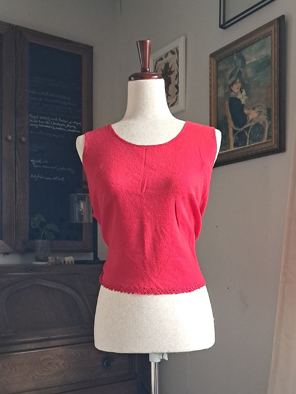 Caslon Red Knit Tank Top